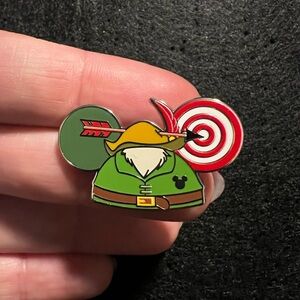 Disney Wave B hidden Mickey Robin Hood Pin with Green and Red Accents pin